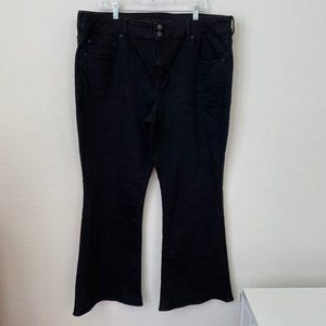 American Eagle Outfitters Artist Flare Black Denim Jeans Womens 22 Short